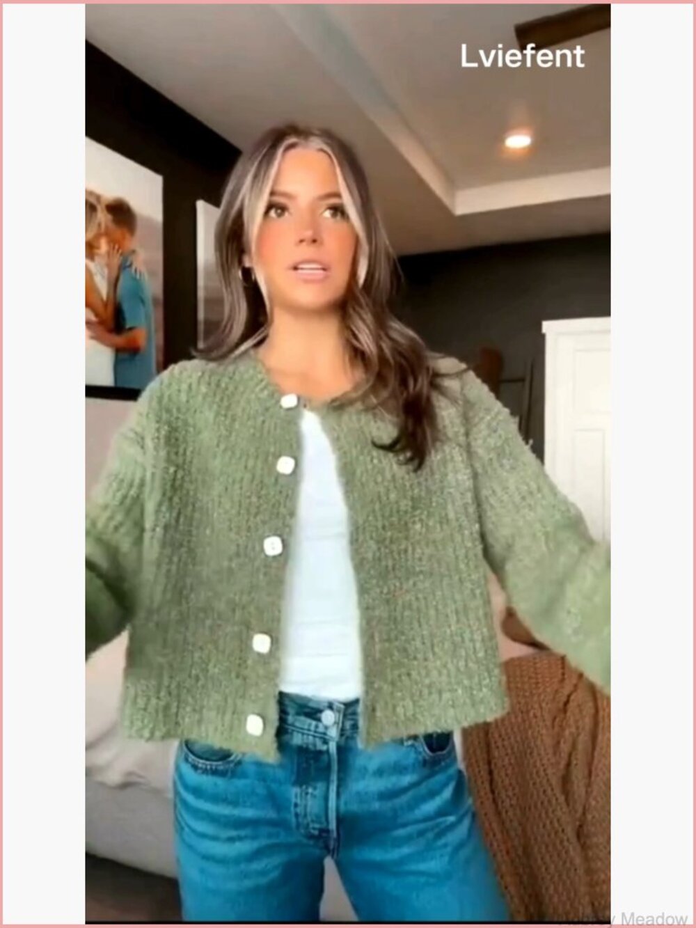 Cropped Cardigan Sweater Open Front Fluffy Knit Jacket - Picture 7 of 7
